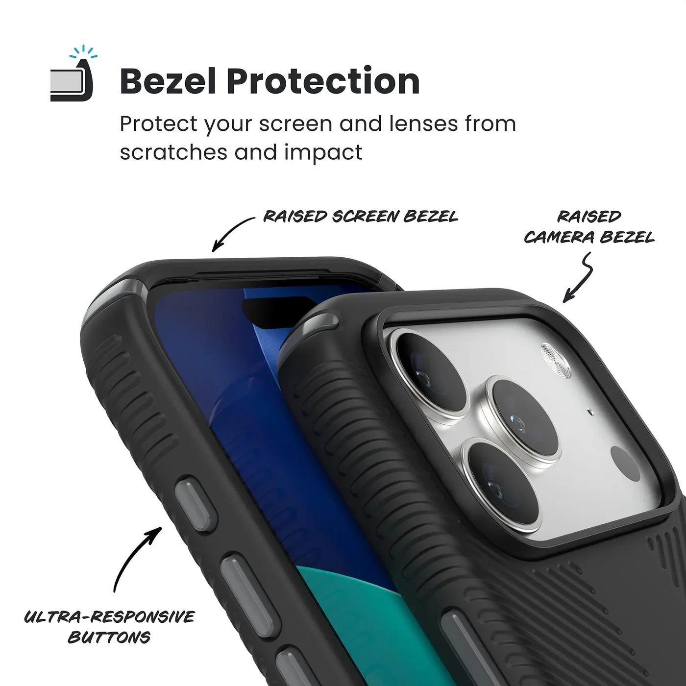 Speck Presidio2 Grip with ClickLock - iPhone 17 Pro - Black/Grey - Image 6