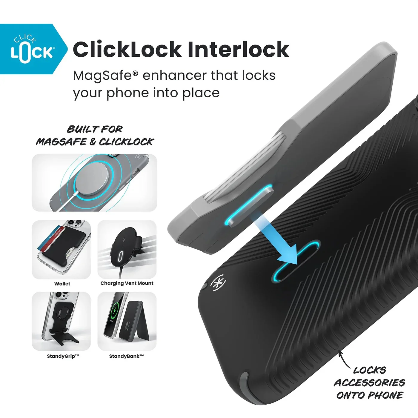 Speck Presidio2 Grip with ClickLock - iPhone 17 Pro Max - Black/Grey - Image 3