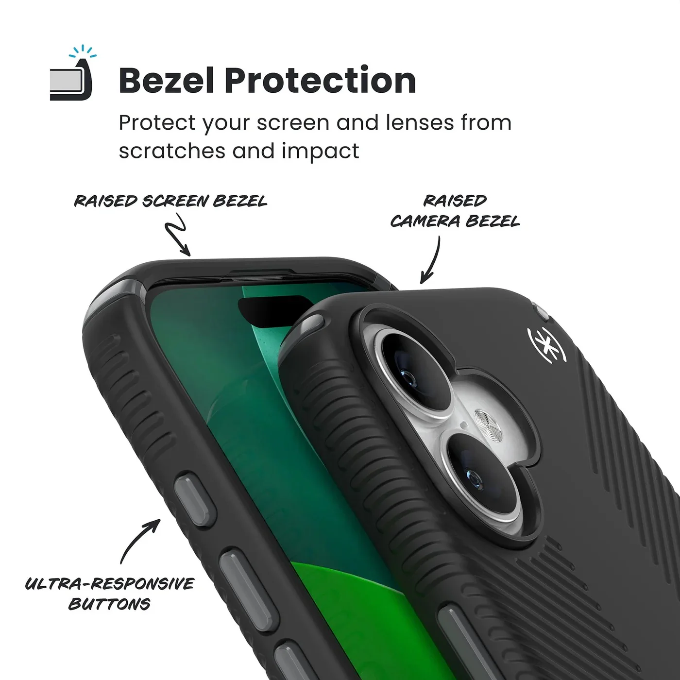 Speck Presidio2 Grip with ClickLock - iPhone 17 Standard - Black/Grey - Image 9