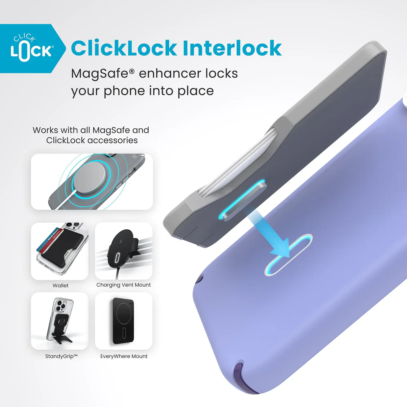 Speck Presidio2 Pro MagSafe with ClickLock for iPhone 16 Pro Max - Lavender Purple - Image 5