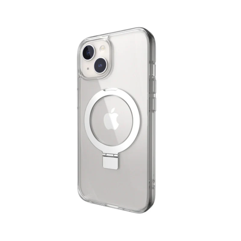 SwitchEasy MagStand M MagSafe Grip Case for iPhone 16e / 15 / 14 Standard 6.1 - Transparent - Image 2