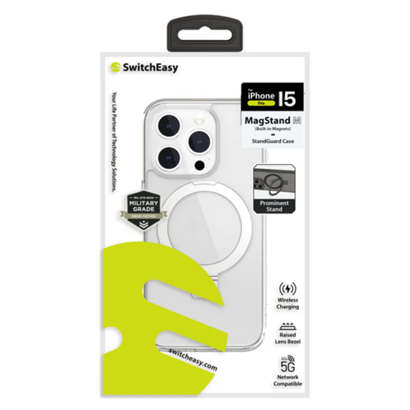 SwitchEasy MagStand M MagSafe Grip for iPhone 15 Pro 6.1 - Transparent - Image 4