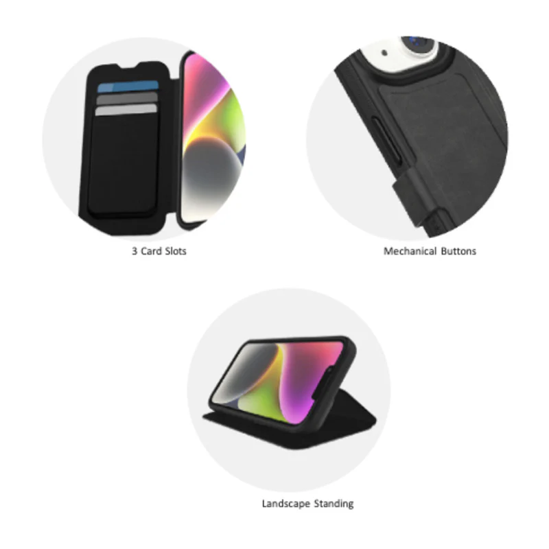 Tech 21 Evo Lite Wallet Case for iPhone 17e/16e/15Std/14Std/13Std - Black - Image 2