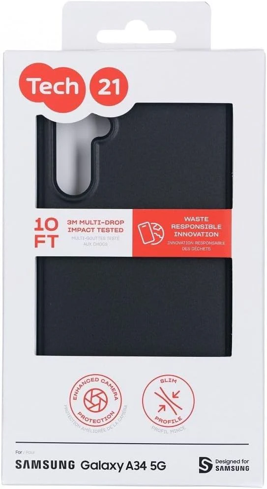 Tech21 EvoLite  Slim & Tough Protective Case Samsung Galaxy A34 5G - Black - Image 4