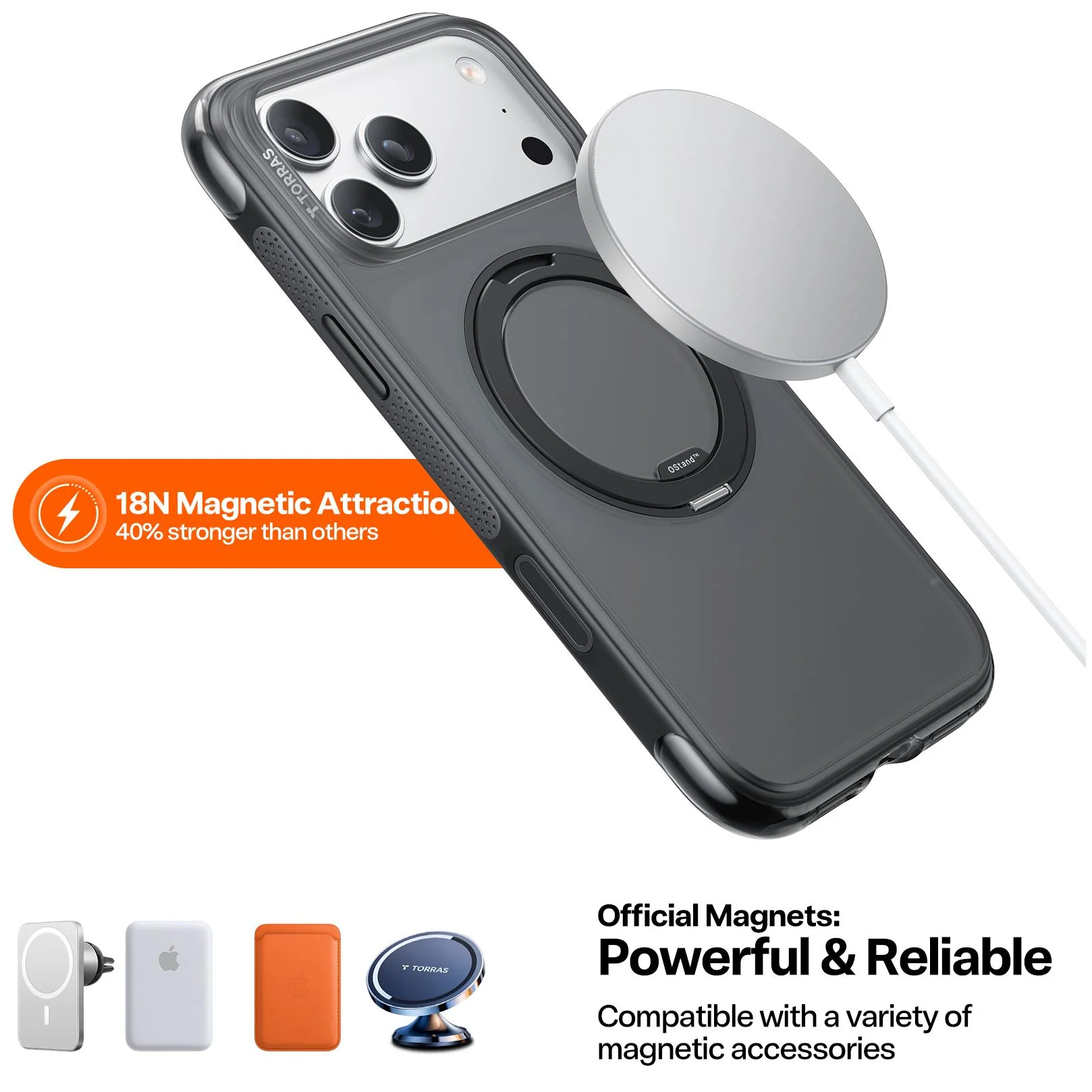 Torras Ostand R Air MagSafe Case iPhone 17 Pro - Black - Image 2