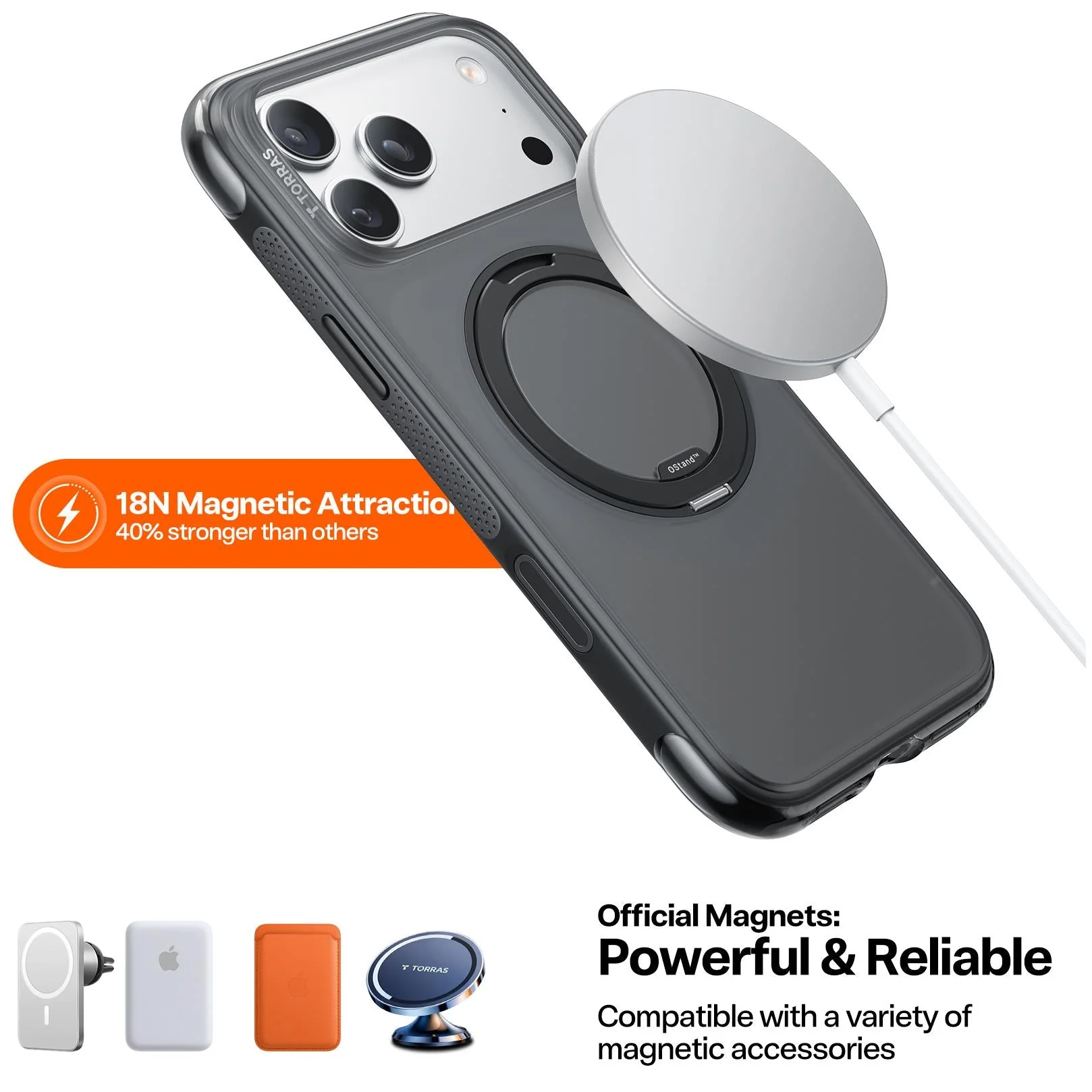 Torras Ostand R Air MagSafe Case iPhone 17 Pro - Black - Image 8