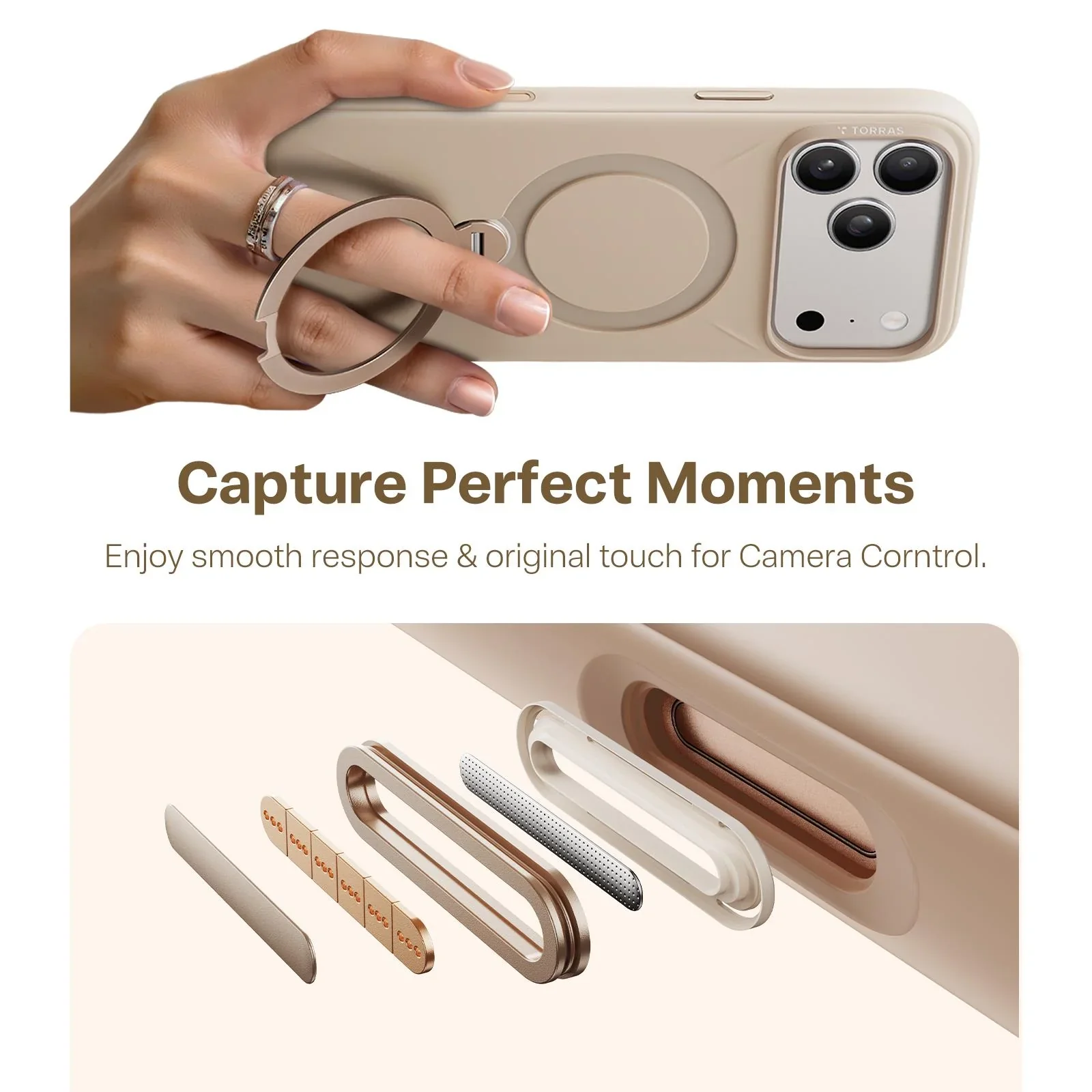 Torras Ostand Silicone MagSafe Case iPhone 17 Pro - Modern Brown - Image 6