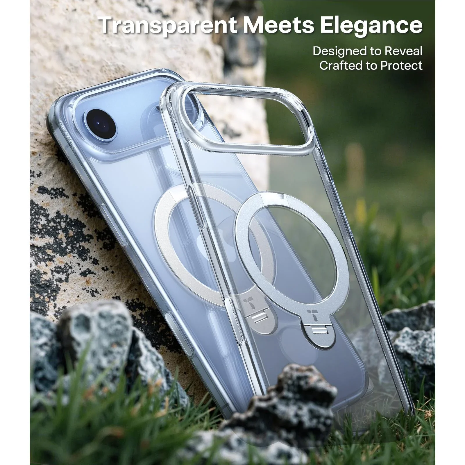 Torras Ostand Spin MagSafe Case iPhone 17 Air - Clear - Image 7