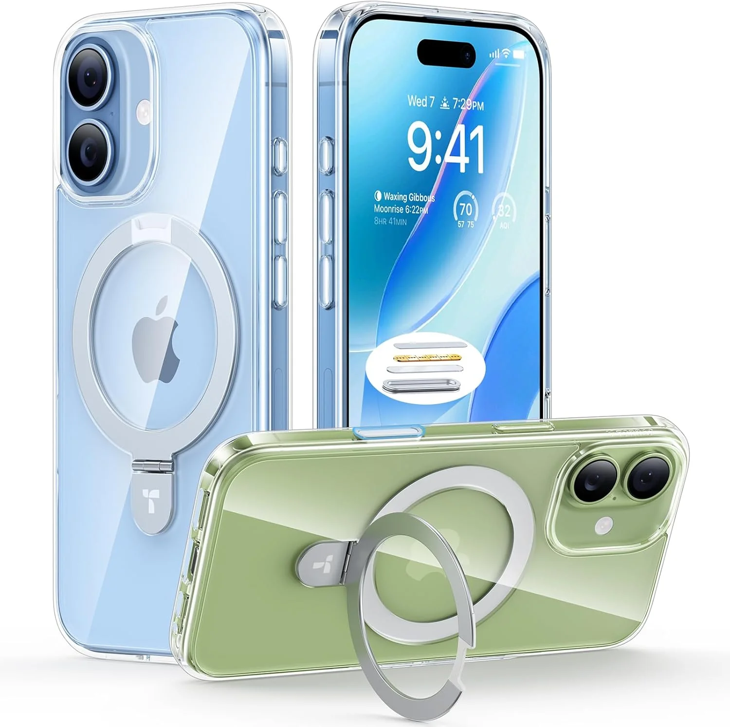Torras Ostand Spin MagSafe Case iPhone 17 - Clear - Image 2
