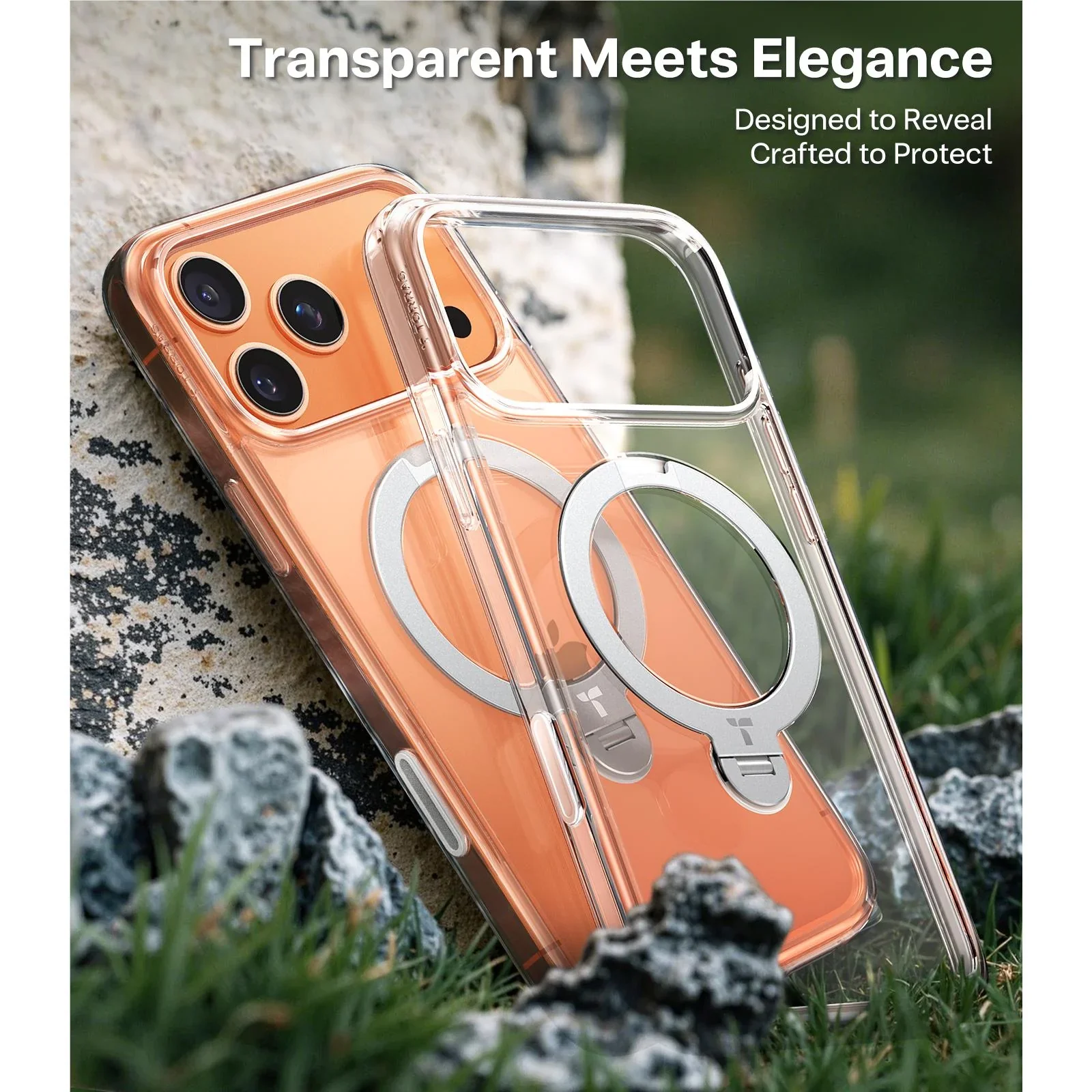 Torras Ostand Spin MagSafe Case iPhone 17 Pro - Clear - Image 8