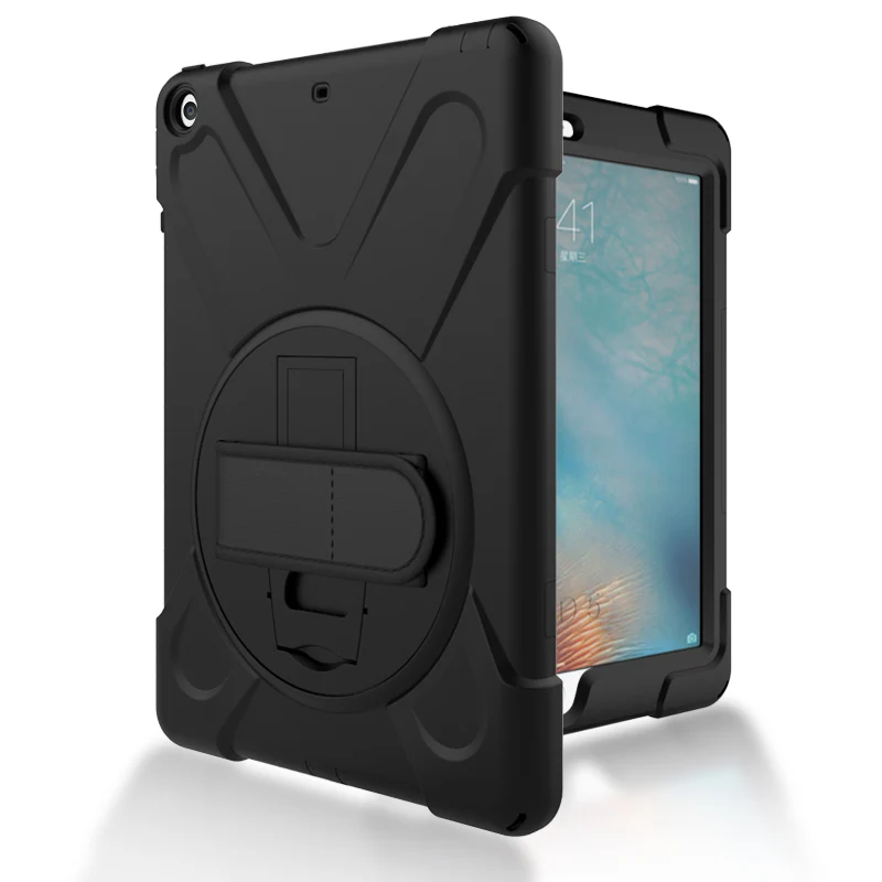 Rugged Protective Case Hand & Shoulder Strap iPad 5th & 6th 9.7 inch / iPad Air 2 / Pro 9.7 inch - Black - Image 5