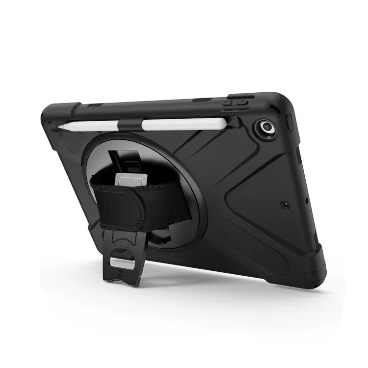 Rugged Protective Case Hand & Shoulder Strap iPad 9th & 8th & 7th Gen 10.2 inch - Black - Image 7
