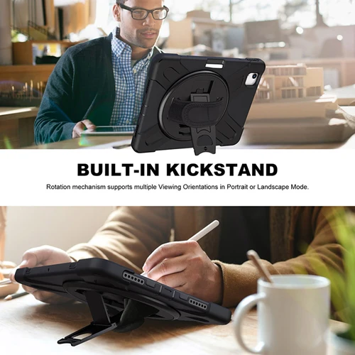 Rugged Case with Hand & Shoulder Strap iPad Pro 11 4th 3rd 2nd 1st Gen - Black - Image 5