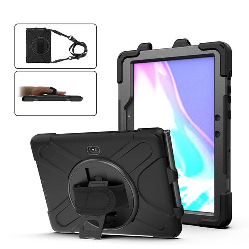 Rugged Case Hand & Shoulder Strap Samsung Tab Active4 Pro 10.1 - Black - Image 2