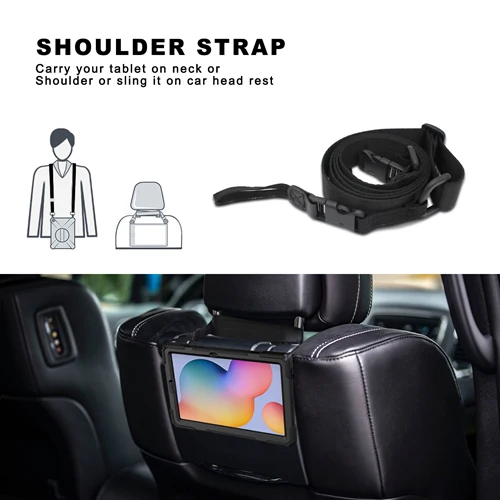 Rugged Case Hand & Shoulder Strap Samsung Tab S6 10.5 T860 - Black - Image 12