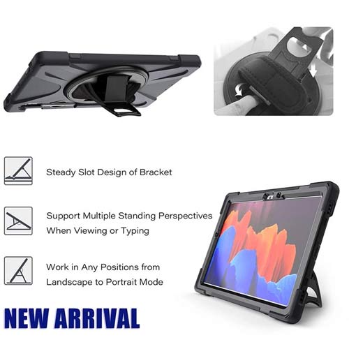 Rugged Case Hand & Shoulder Strap Samsung Tab S8 & S7 - Black - Image 8