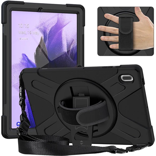 Rugged Case Hand & Shoulder Strap Galaxy Tab S7 FE 2021 12.4 SM-T730 T733 T736 - Image 3