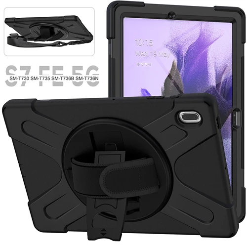 Rugged Case Hand & Shoulder Strap Galaxy Tab S7 FE 2021 12.4 SM-T730 T733 T736 - Image 5