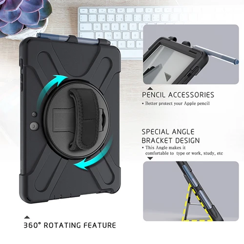 Rugged Protective Case Hand & Shoulder Strap Microsoft Surface Go 4 & 3 & 2 & 1 - Black - Image 8
