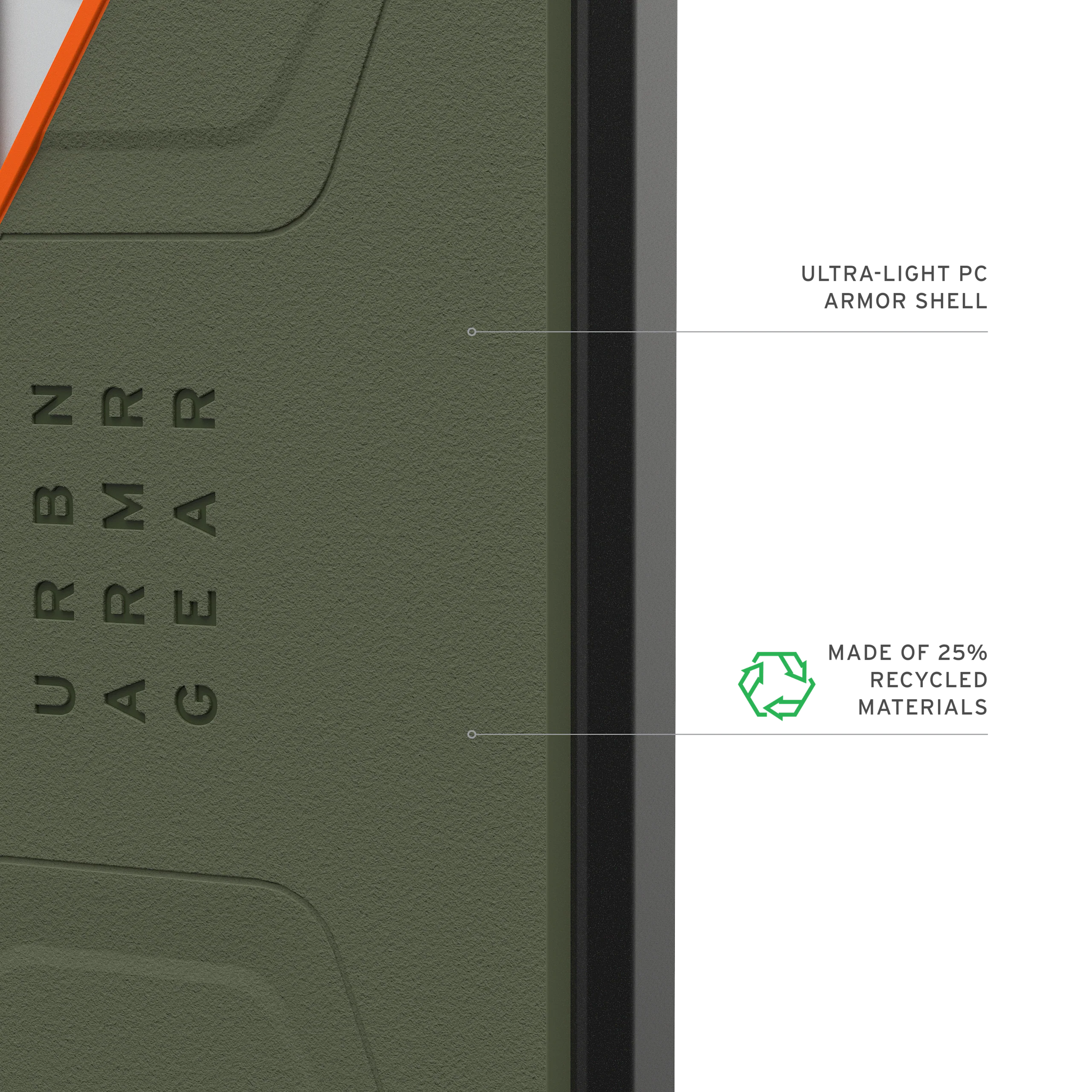 UAG Civilian Case with Magnets for Samsung Galaxy S26 Ultra - Olive Drab / Orange - Image 4