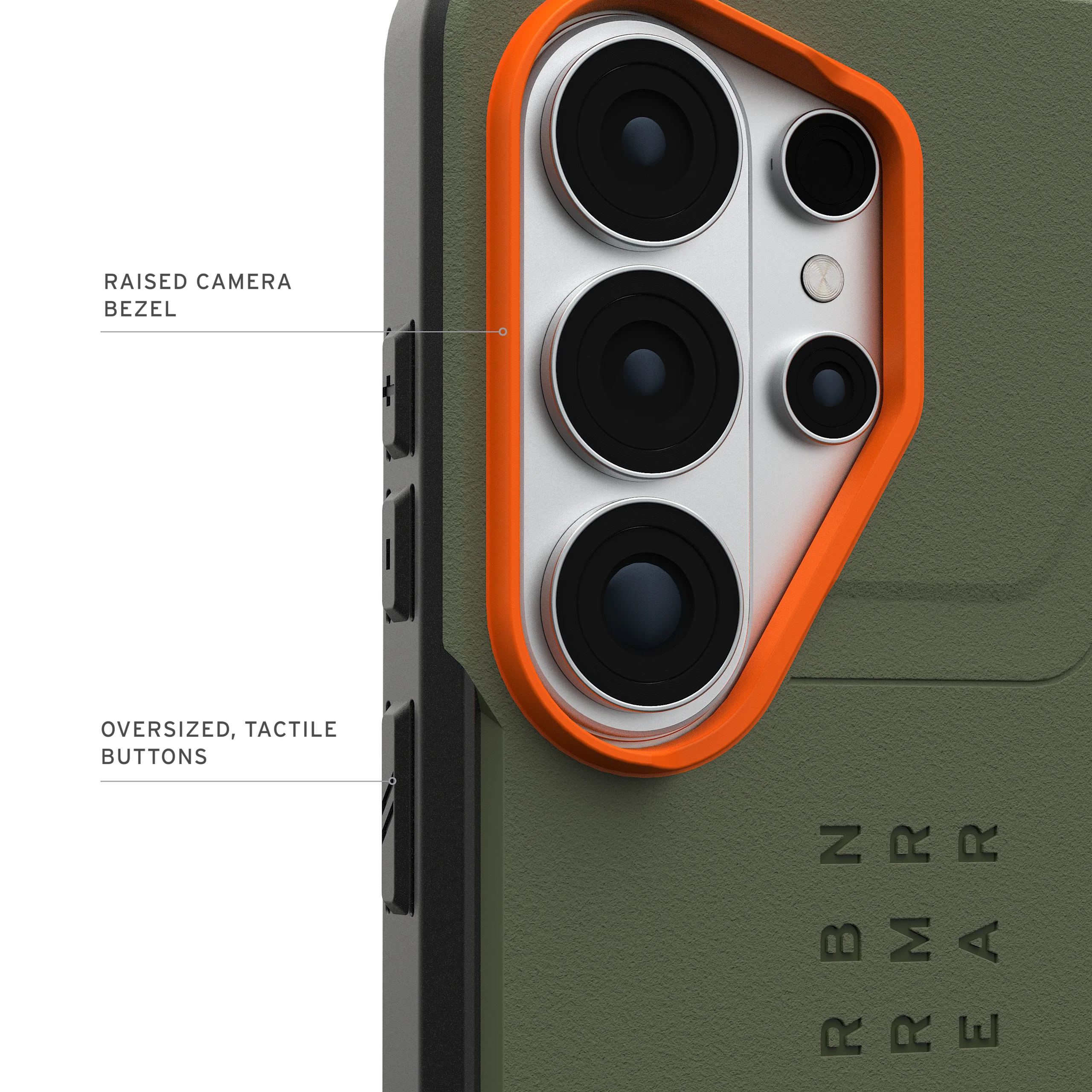 UAG Civilian Case with Magnets for Samsung Galaxy S26 Ultra - Olive Drab / Orange - Image 6