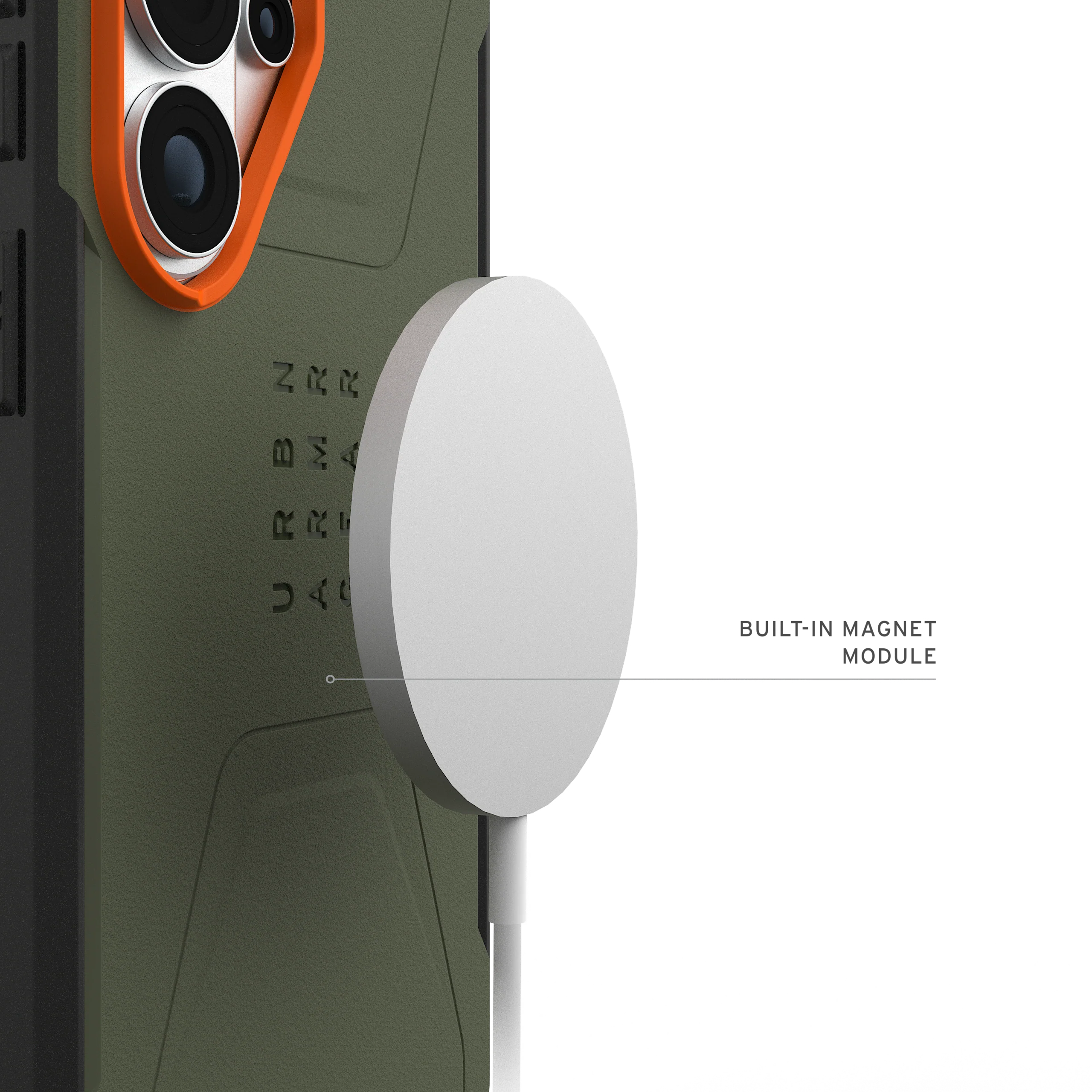 UAG Civilian Case with Magnets for Samsung Galaxy S26 Ultra - Olive Drab / Orange - Image 8