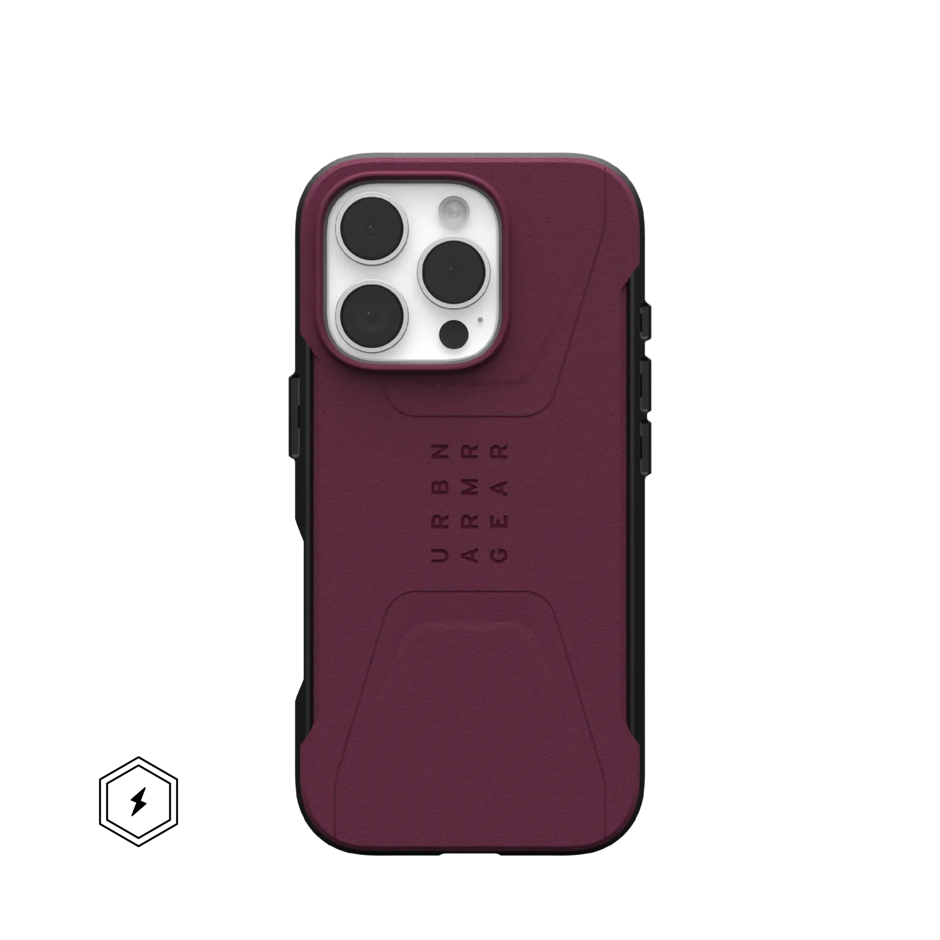 UAG Civilian Rugged Slim iPhone 16 Pro Max 6.9 Case & MagSafe - Bordeaux - Image 2