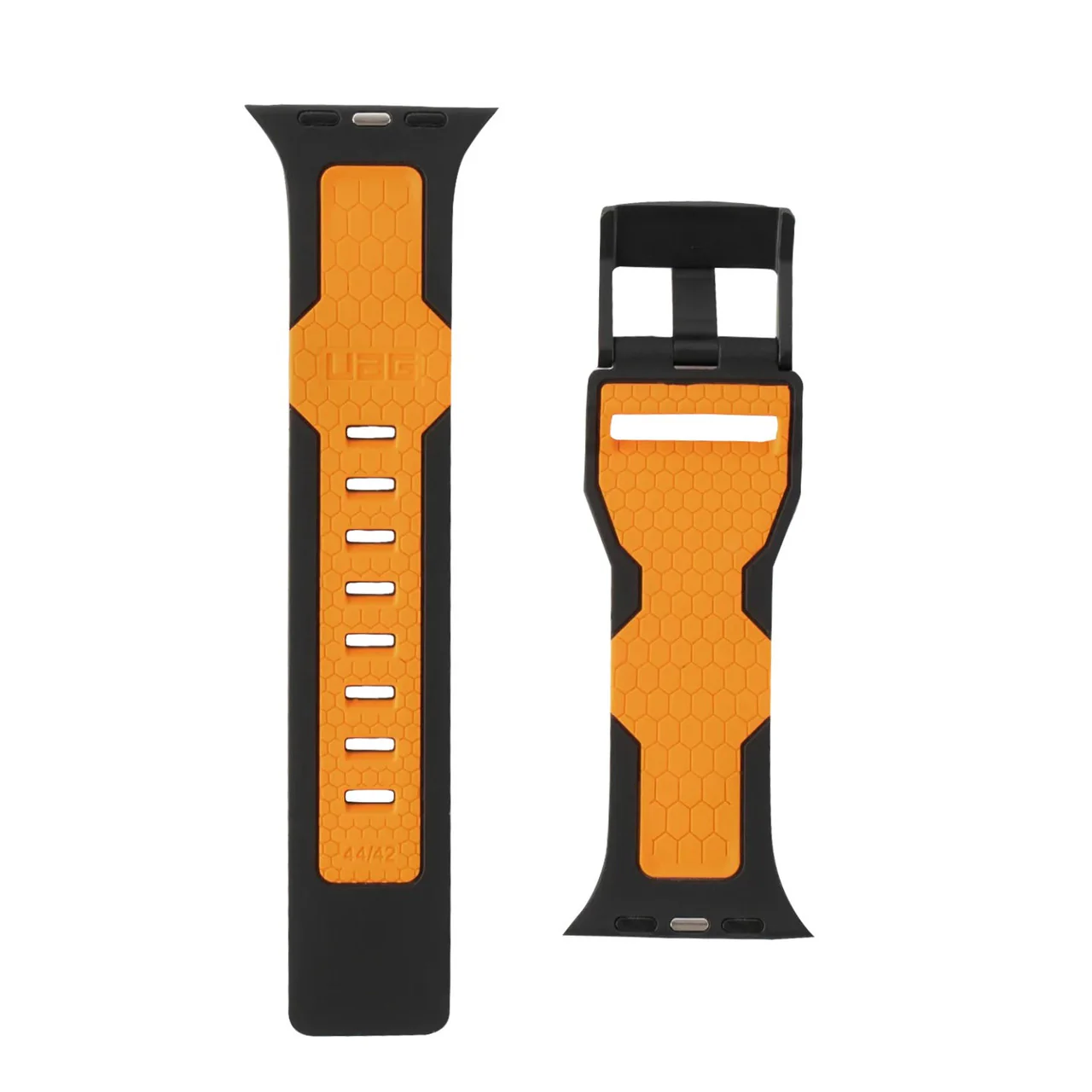 UAG Civilian Silicone Strap for 42/44/45/46/49mm Apple Watch - Black / Orange - Image 4