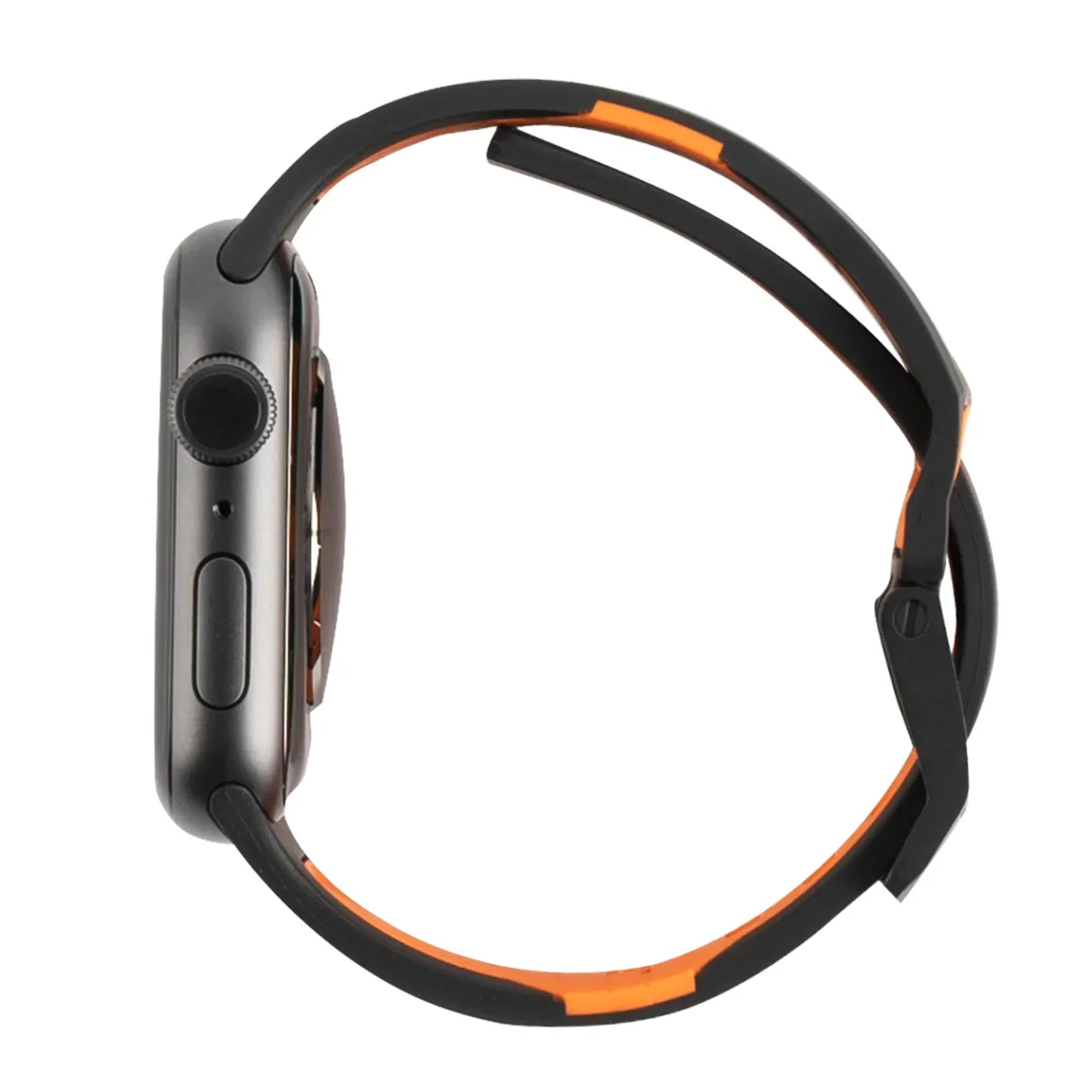 UAG Civilian Silicone Strap for 42/44/45/46/49mm Apple Watch - Black / Orange - Image 5
