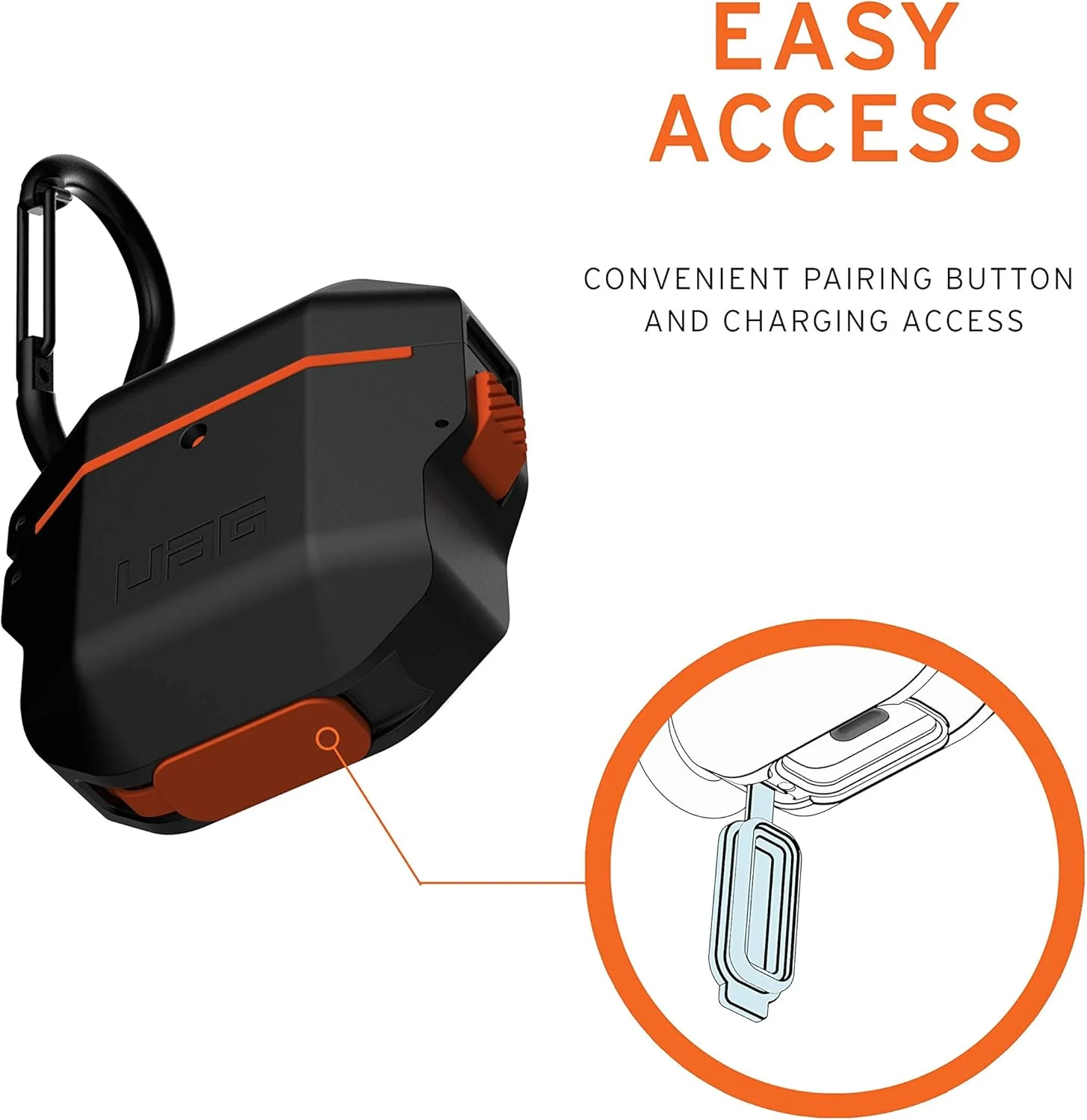 UAG Weatherproof Hard Case AirPods 1 & 2 -  Black/Orange - Image 5