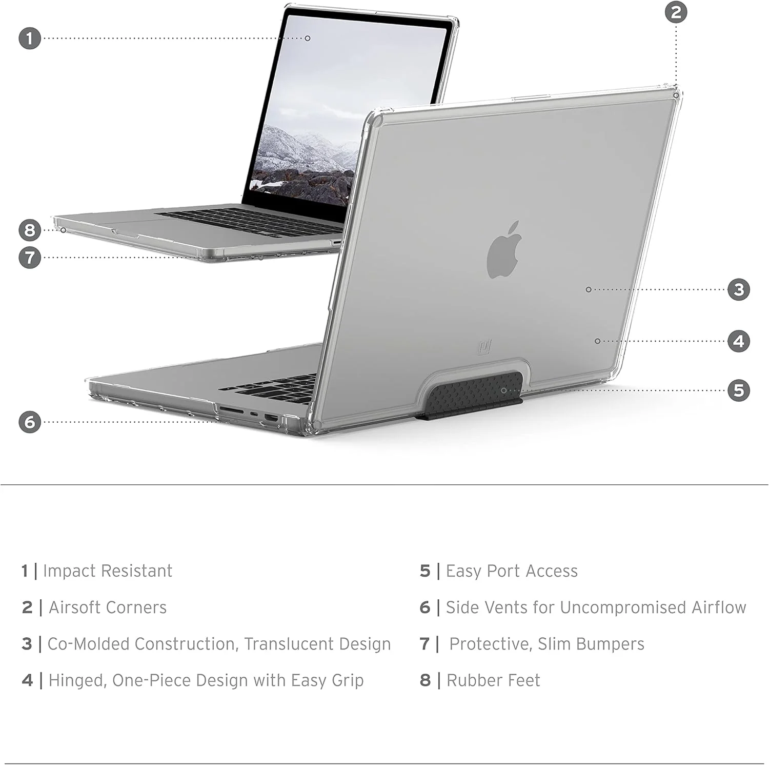 UAG Lucent Case Macbook Pro 14 inch M1 - M5 - Ice Black - Image 9