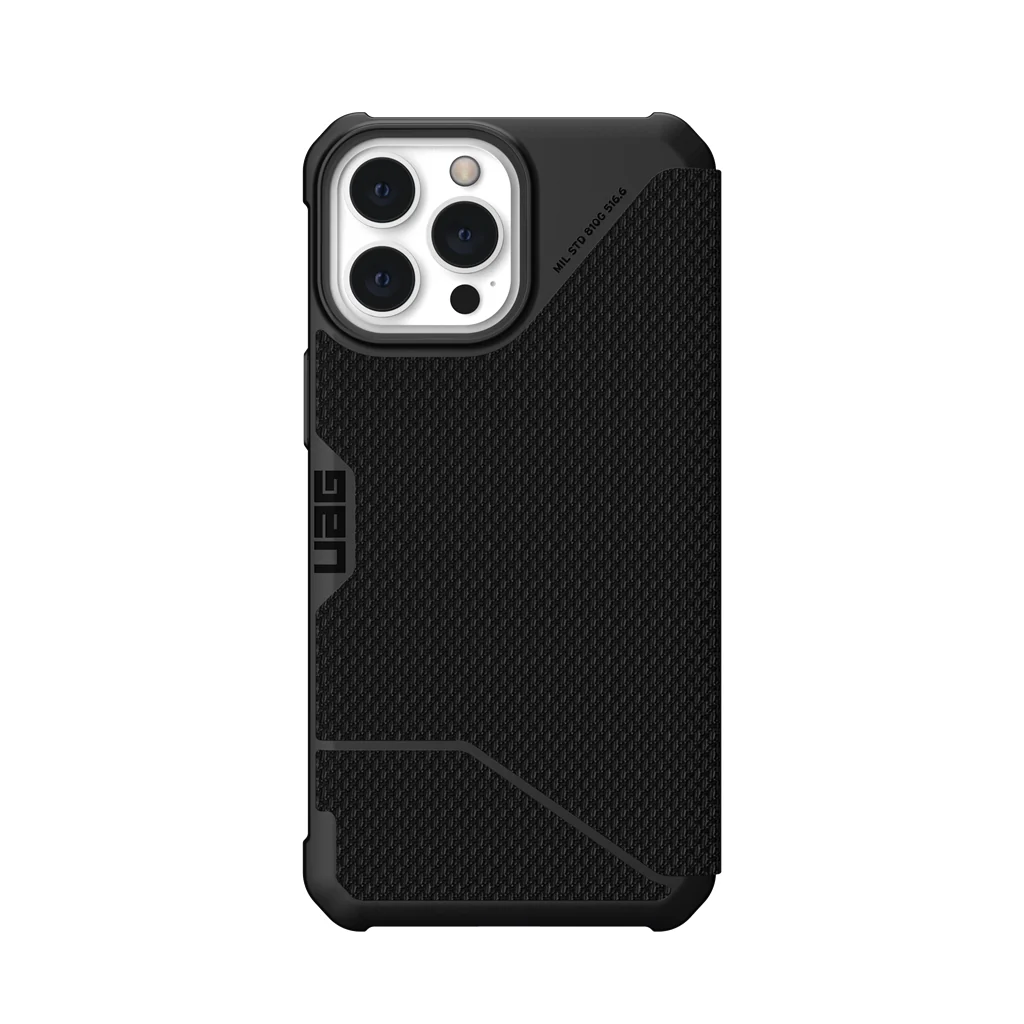 UAG Metropolis Folio Rugged Case iPhone 13 Pro Kevlar Black with FREE SCREEN GUARD - Image 3