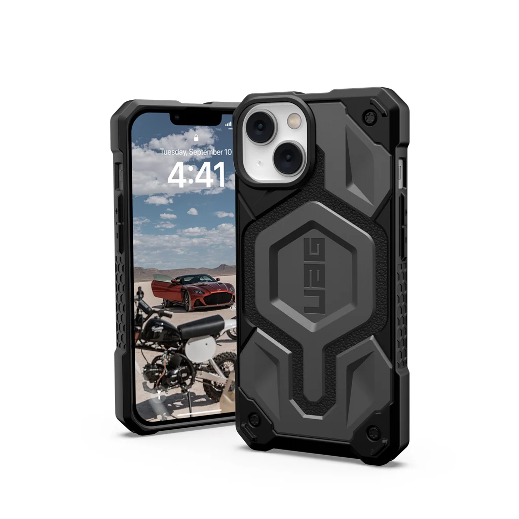UAG Monarch Pro Rugged MagSafe Case iPhone 14 / 13 Standard 6.1 Silver - Image 8
