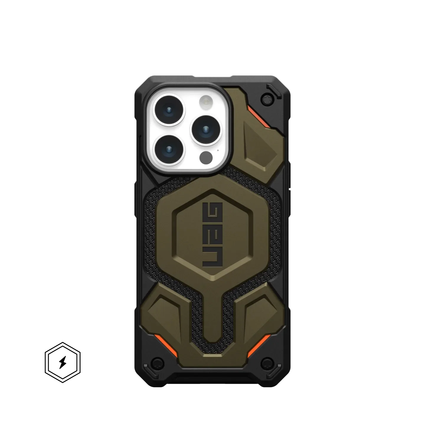 UAG Monarch Pro Rugged MagSafe Case iPhone 15 Pro 6.1 Kevlar Green - Image 7