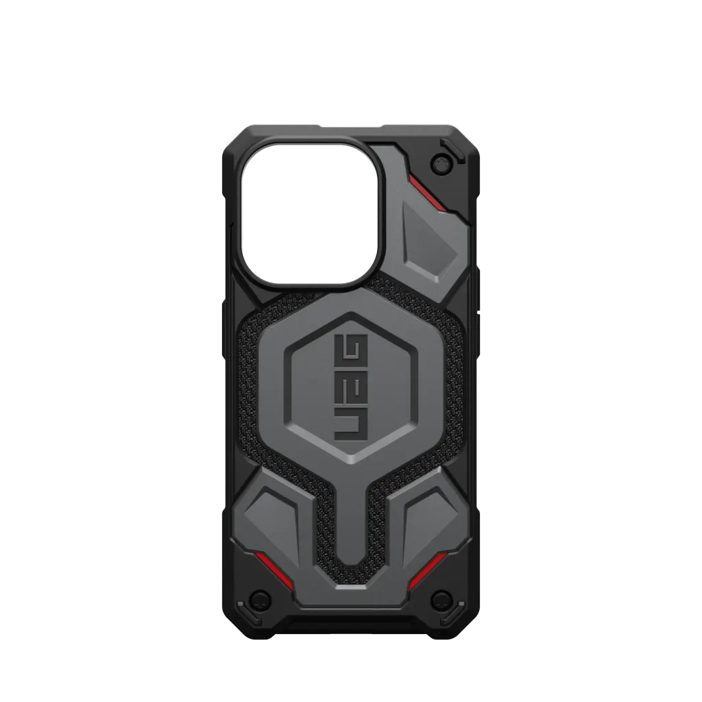 UAG Monarch Pro Rugged MagSafe Case iPhone 15 Pro 6.1 Kevlar Silver - Image 4