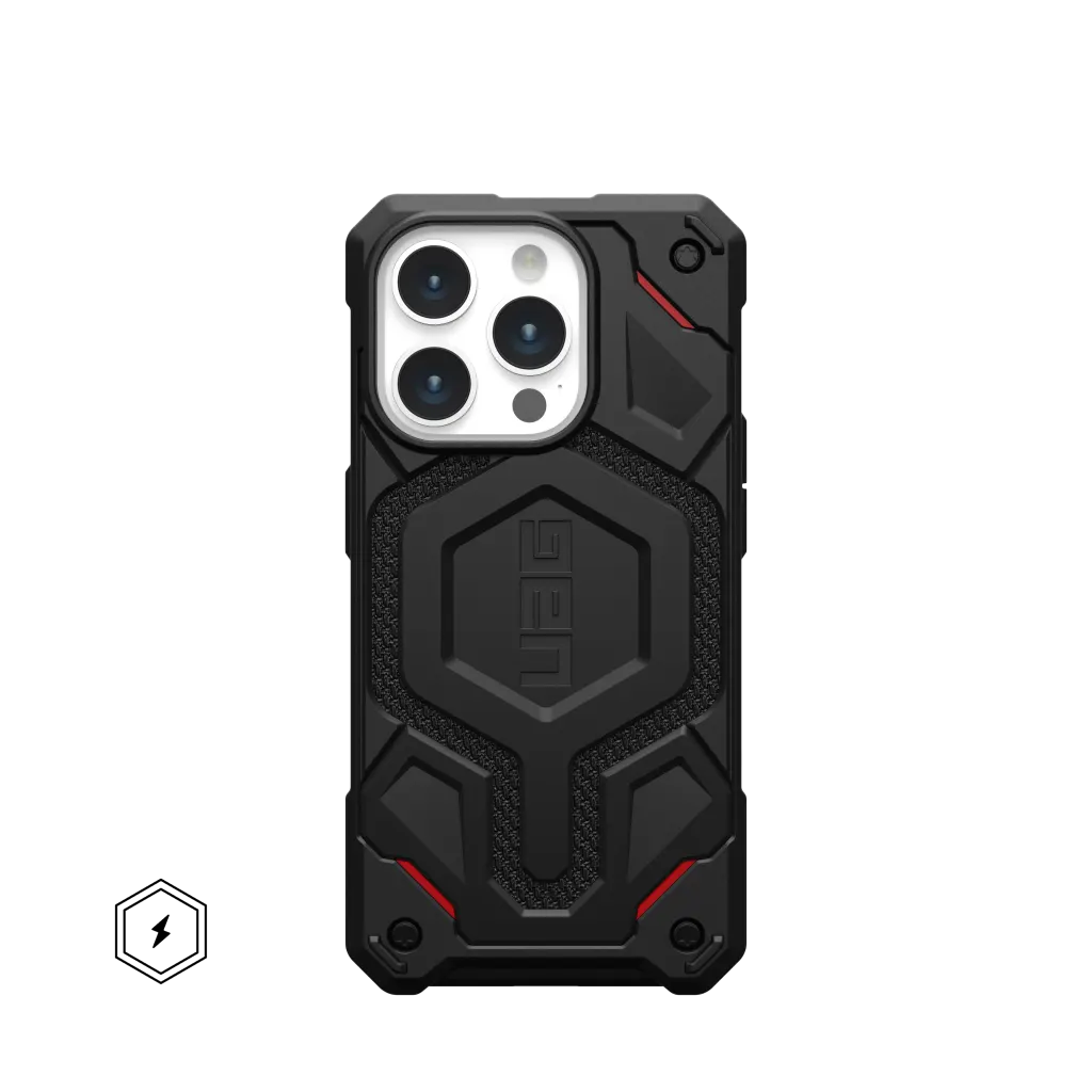 UAG Monarch Pro with ACTION BUTTON MagSafe Case iPhone 15 Pro Max 6.7 Kevlar Black - Image 7