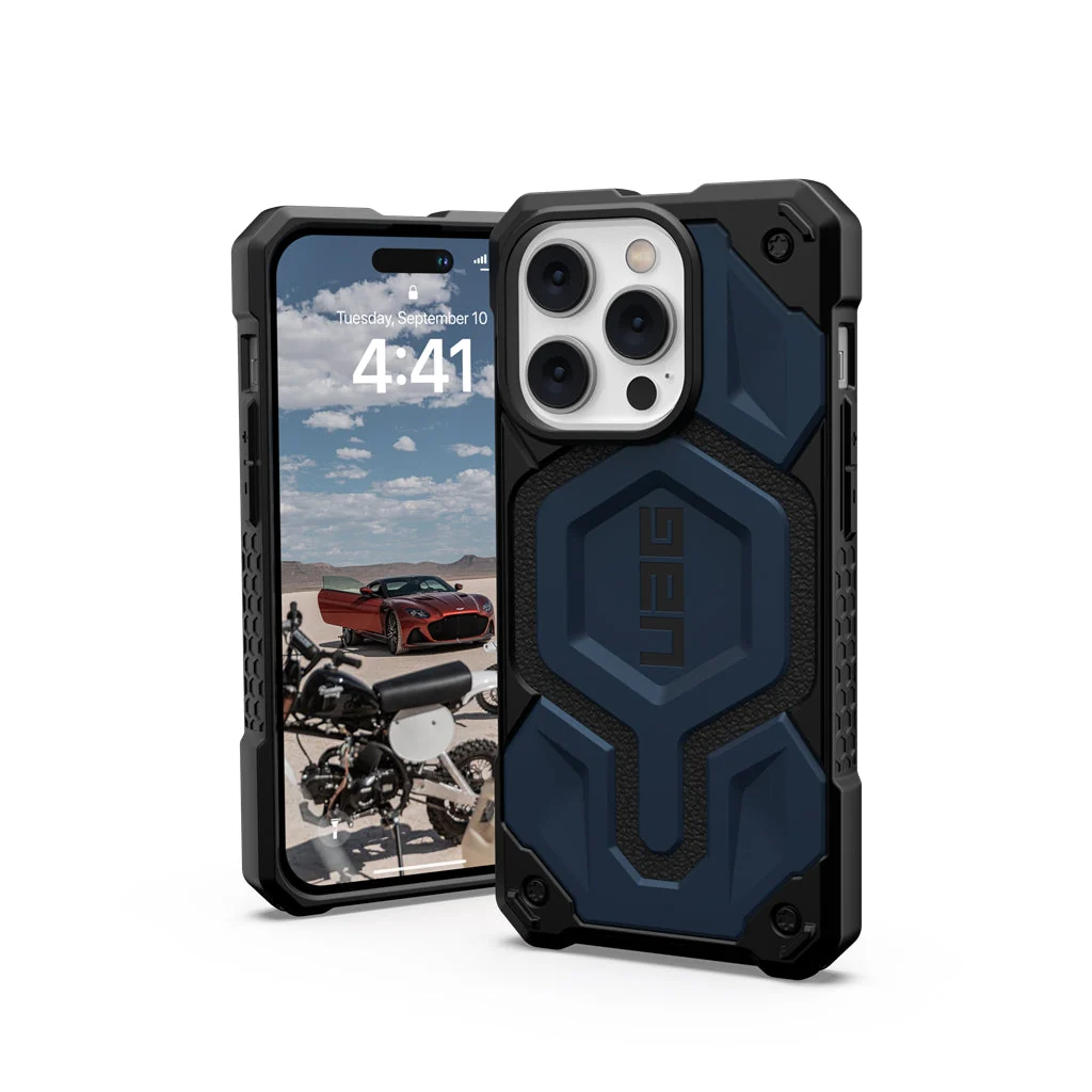 UAG Monarch Pro Rugged MagSafe Case iPhone 15 Pro Max 6.7 Mallard Blue - Image 9