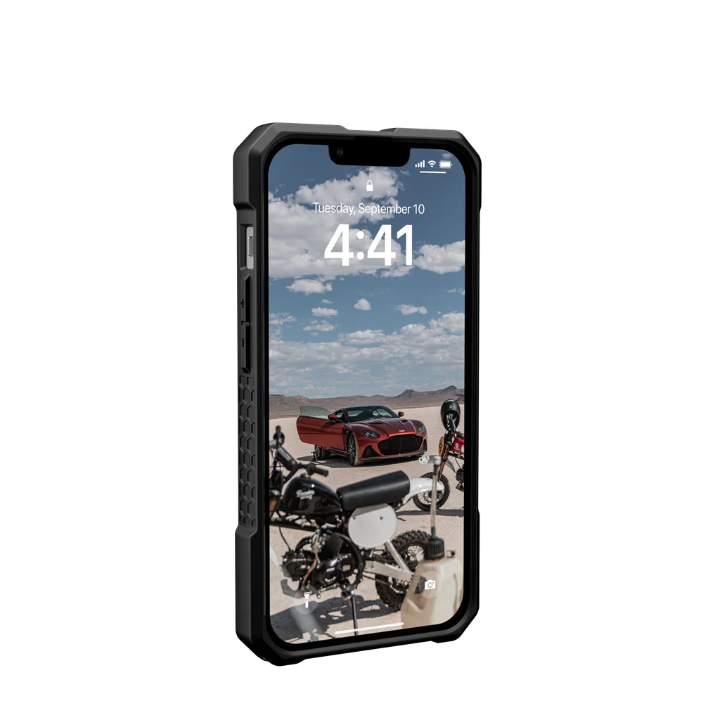 UAG Monarch Pro Rugged MagSafe Case iPhone 17e / 16e / 15 / 14 / 13 Standard 6.1 - Carbon Fiber - Image 4