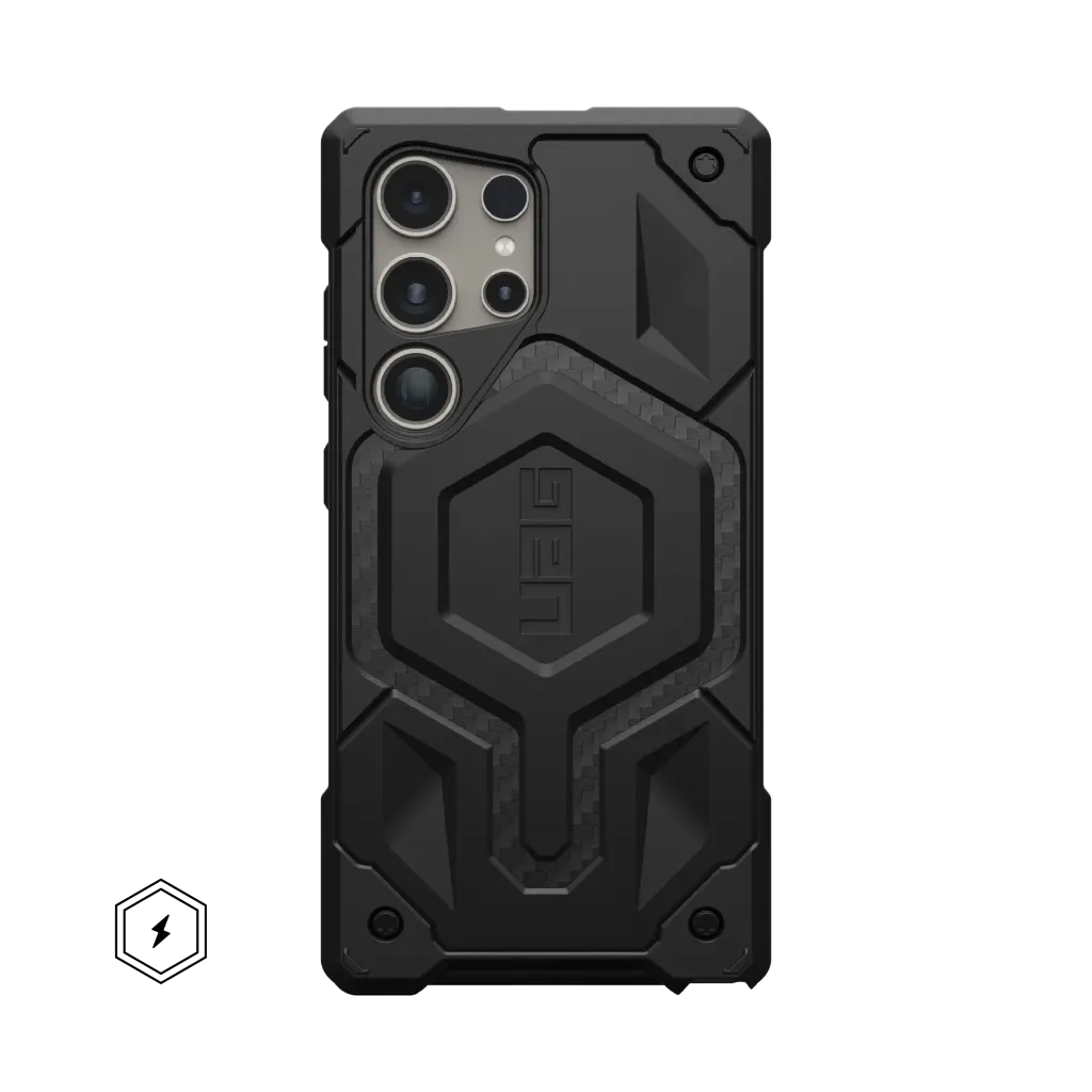 UAG Monarch Pro Rugged Case & Magnet Samsung S24 Ultra 5G 6.8 - Carbon Fibre - Image 3