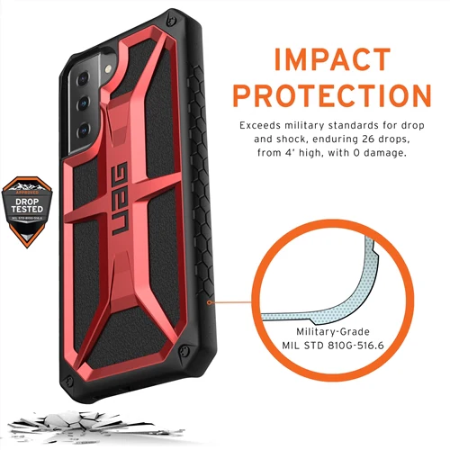 UAG Monarch Rugged Case Samsung S21 5G 6.2 inch - Crimson Red - Image 5