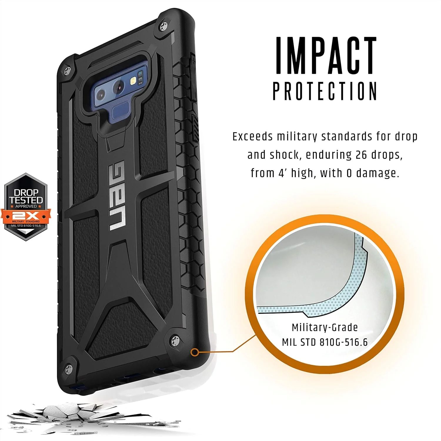 UAG Monarch Tough Case Series Galaxy Note 9 - Leather Black - Image 4
