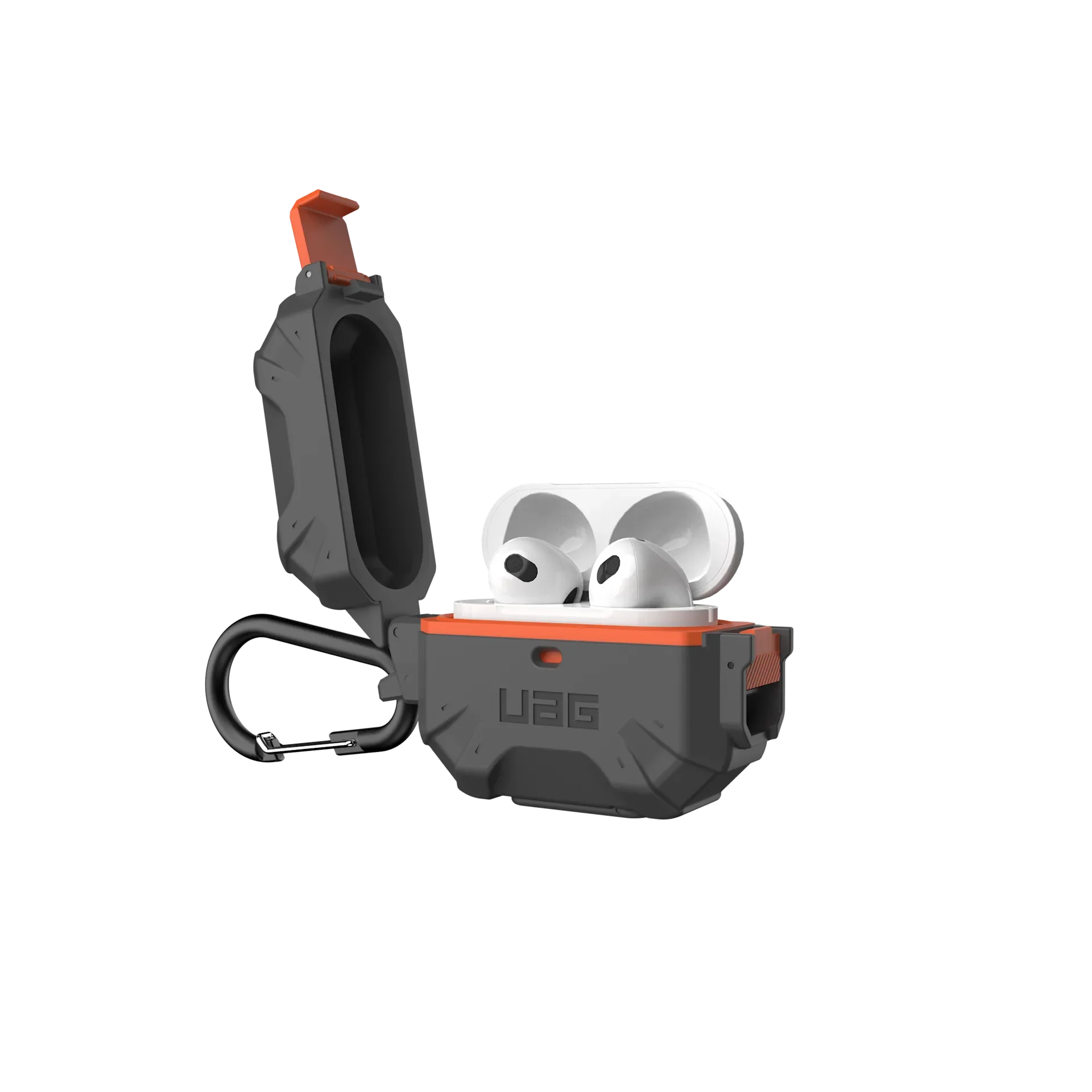 UAG Pathfinder Waterproof Hard Case AirPods 3rd Gen - Silver/Orange - Image 5