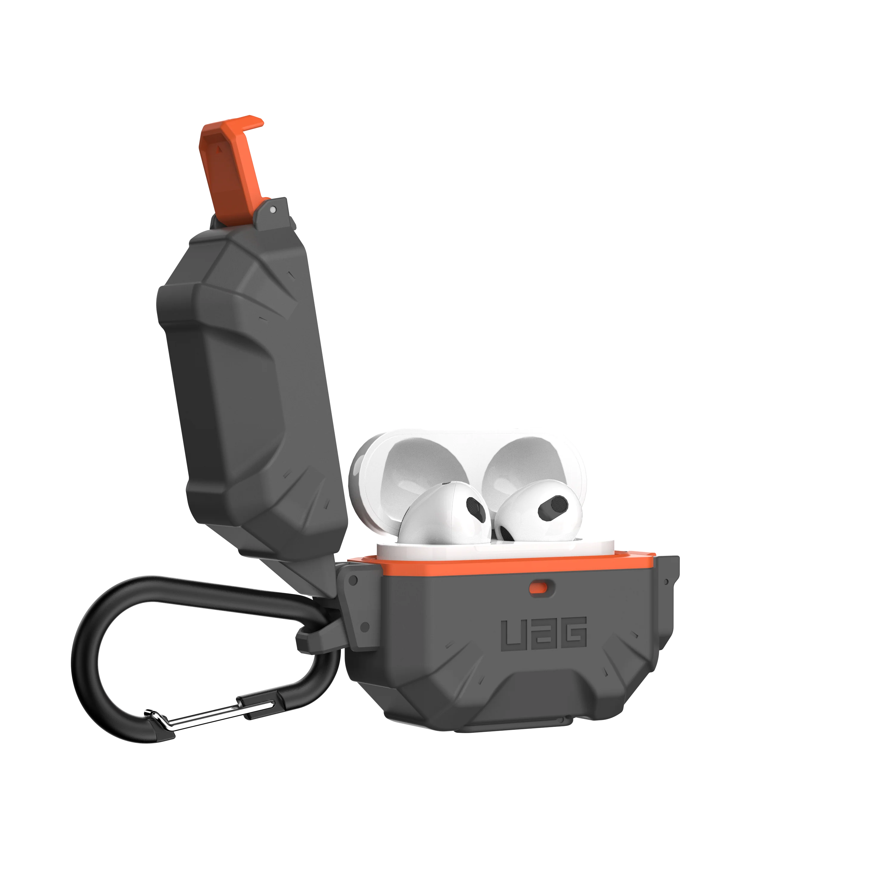 UAG Pathfinder Waterproof Hard Case AirPods 3rd Gen - Silver/Orange - Image 8
