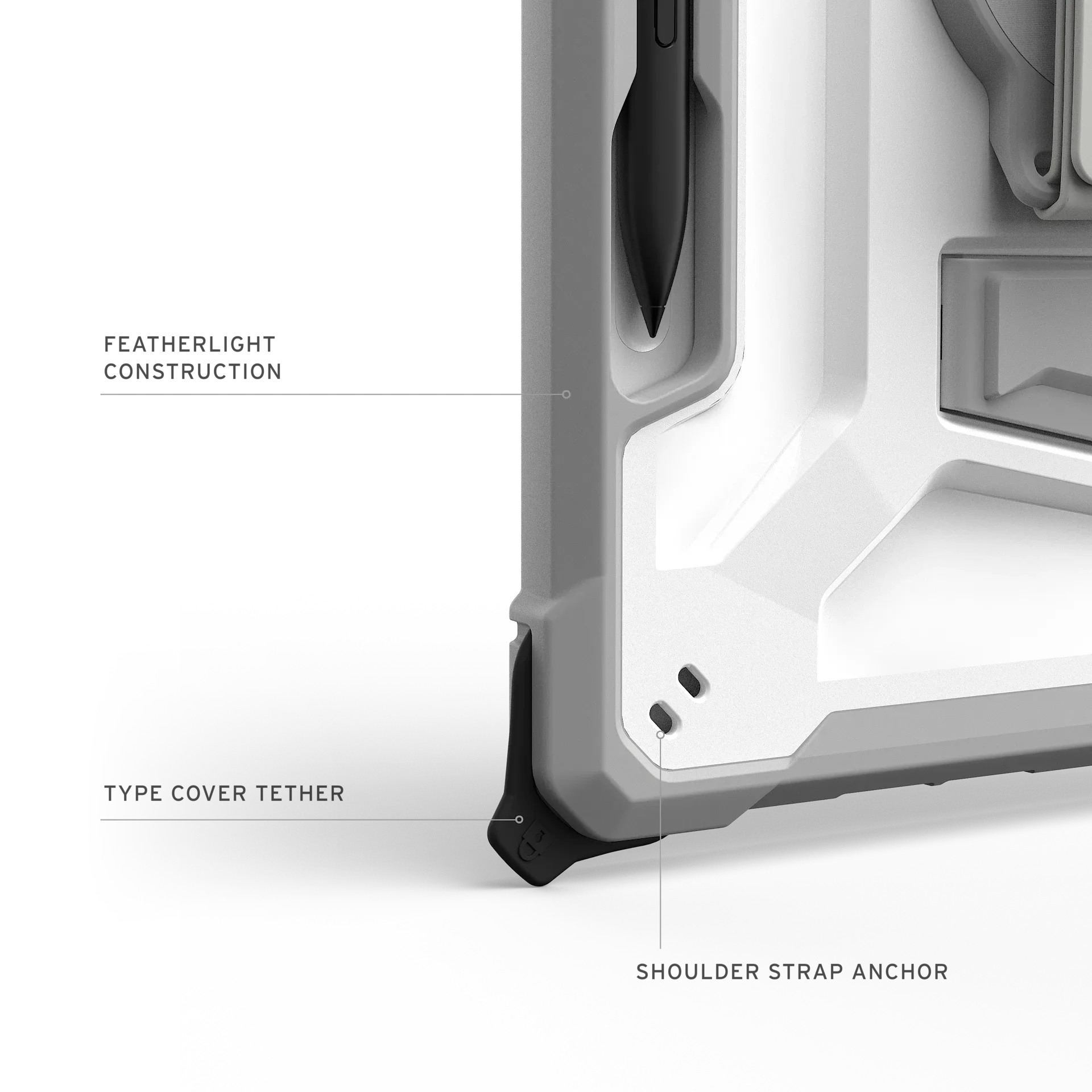UAG Plasma Healthcare Ed Surface Pro 12 1st ed 2025 w/ Hand & Shoulder Strap White - Image 3