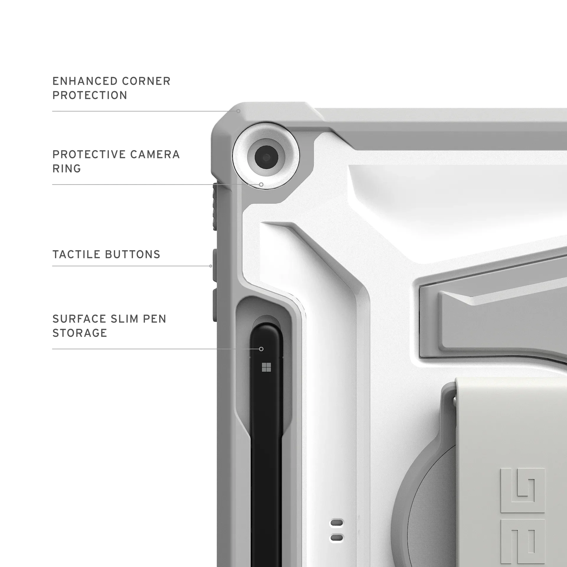 UAG Plasma Healthcare Ed Surface Pro 12 1st ed 2025 w/ Hand & Shoulder Strap White - Image 4