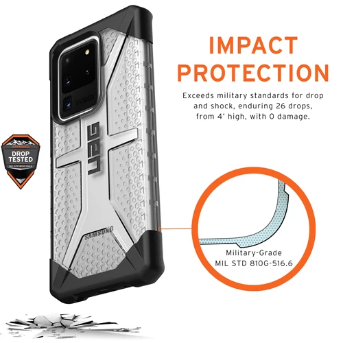 UAG Plasma Rugged & Tough Protective Case Samsung S20 Ultra 6.9 inch Ice - Image 5