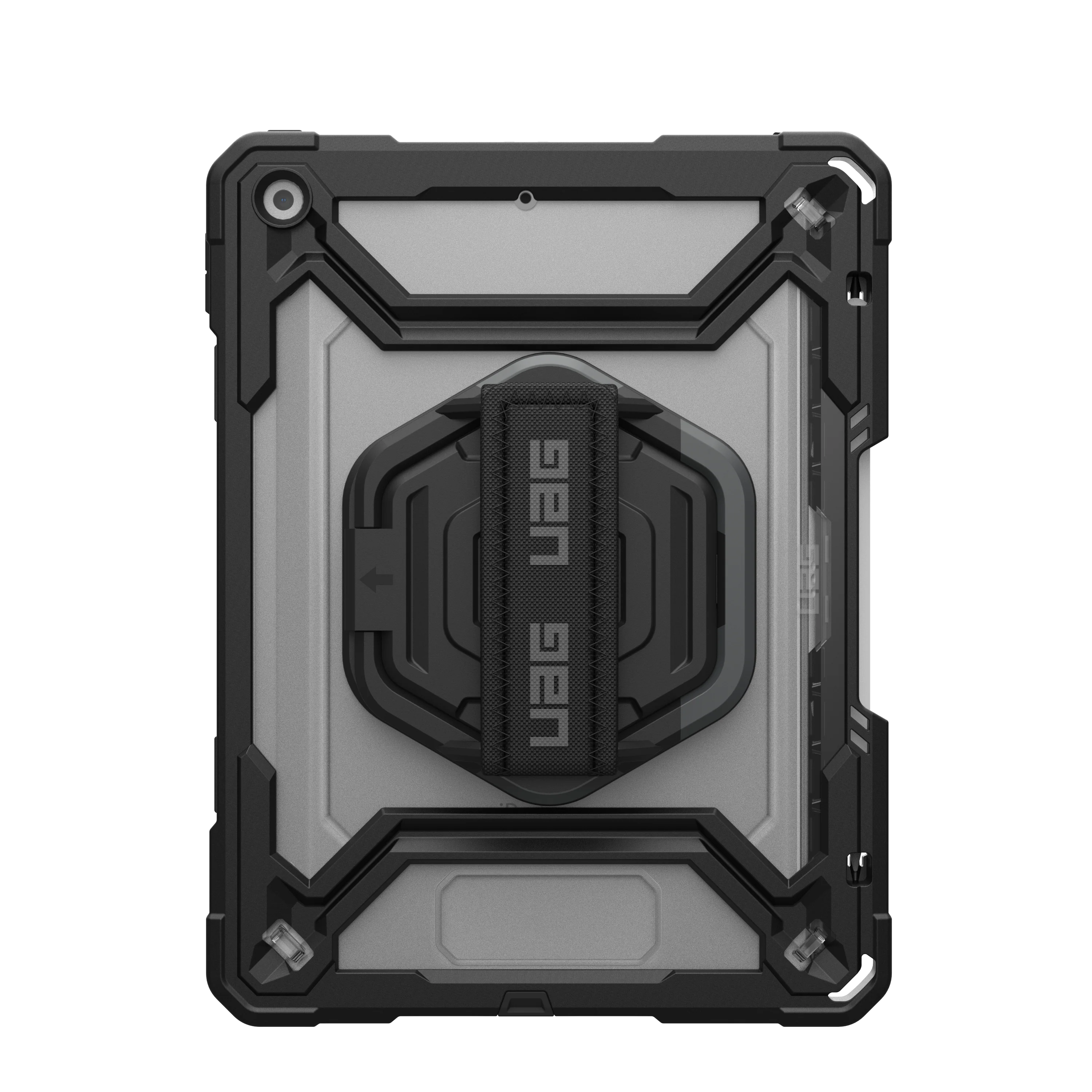 UAG Plasma Tough Case iPad 9 / 8 / 7 10.2 Screen Protector, Kickstand & Handstrap -  Ice / Black - Image 7
