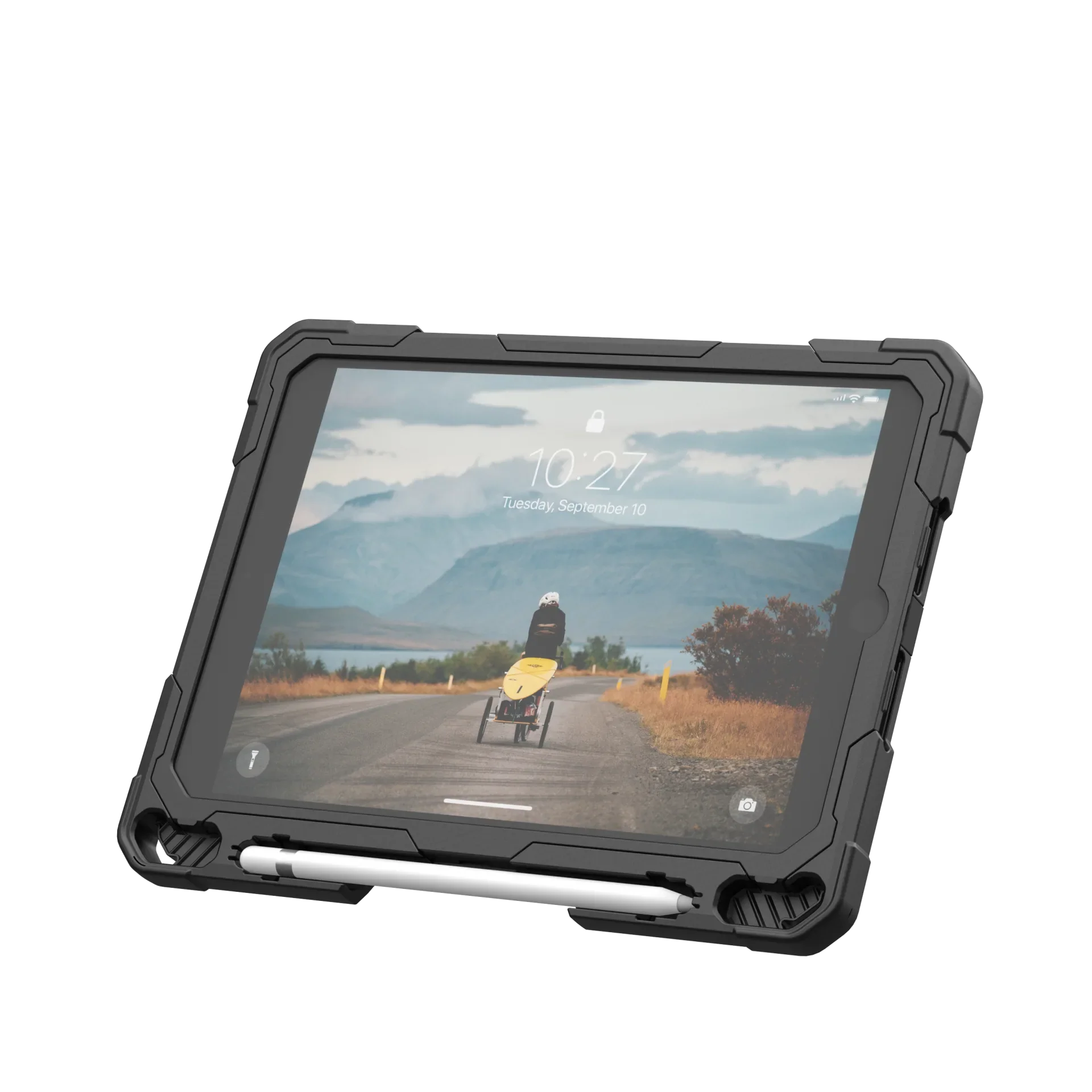 UAG Plasma Tough Case iPad 9 / 8 / 7 10.2 Kickstand & Handstrap - Black - Image 10