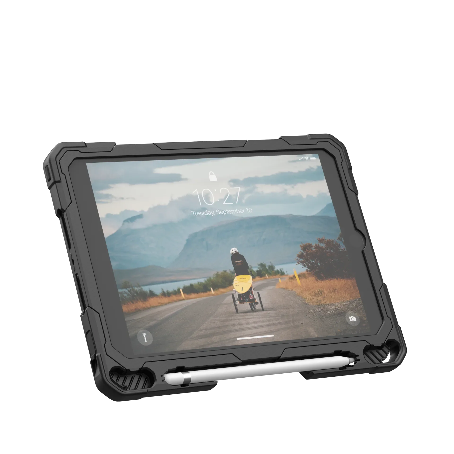 UAG Plasma Tough Case iPad 9 / 8 / 7 10.2 Kickstand & Handstrap - Black - Image 11