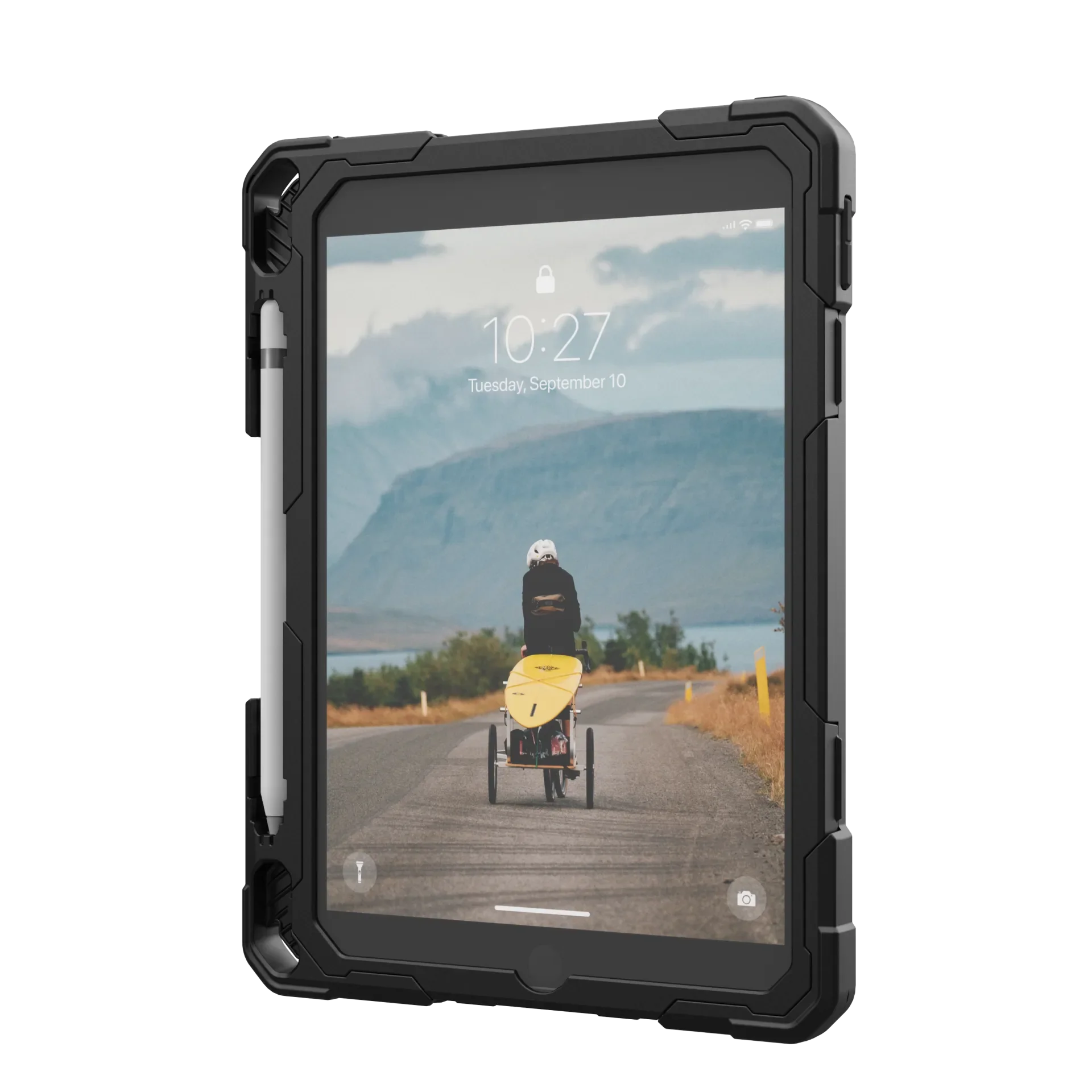 UAG Plasma Tough Case iPad 9 / 8 / 7 10.2 Kickstand & Handstrap - Black - Image 14